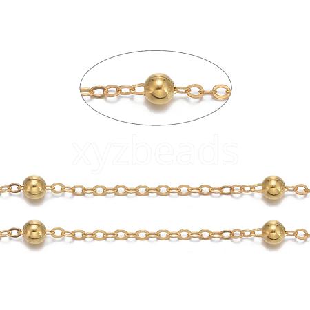 Brass Flat Oval Cable Chains X-CHC018Y-G-1