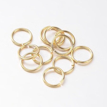 Eco-Friendly PVD Vacuum Plating & Long-Lasting Plated Brass Open Jump Rings KK-E663-6mm-G-1