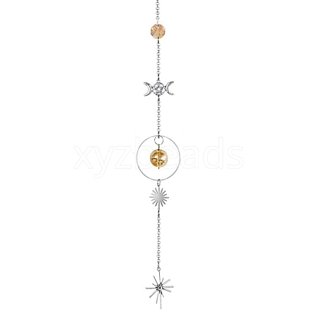 Crystal Glass & Brass Sun Catcher Pendant PW-WG89C1A-06-1