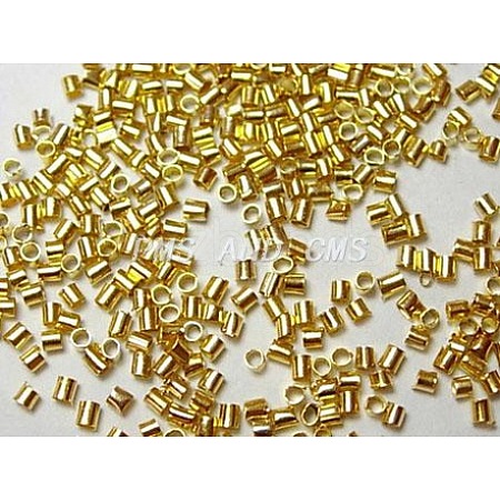 Brass Crimp Beads X-KK-S070-G-LF-1
