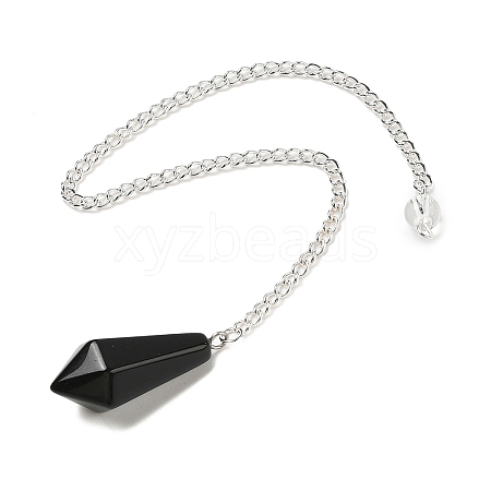 Natural Obsidian Cone Pointed Dowsing Pendulums G-A249-02S-02-1