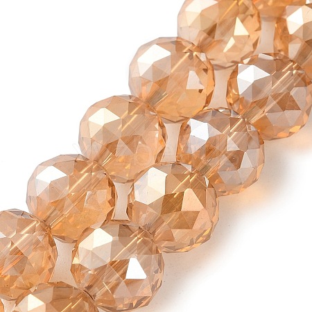 Transparent Electroplate Glass Beads Strands EGLA-N002-34D-F01-1