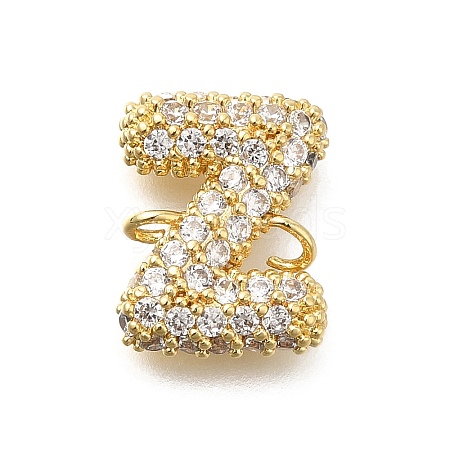 Brass Micro Pave Cubic Zirconia Links KK-I717-04Z-1