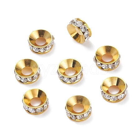 Brass Rhinestone Spacer Beads LS-RSB093-1G-1