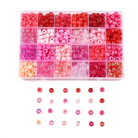 24 Styles DIY Acrylic & PP Plastic Pony Beads Jewelry Making Finding Kits DIY-L073-01-1