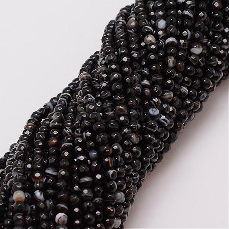 Natural Black Agate Bead Strands G-G882-4mm-D06-1