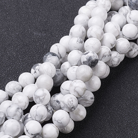 Natural Howlite Bead Strands G-G735-66-6mm-1
