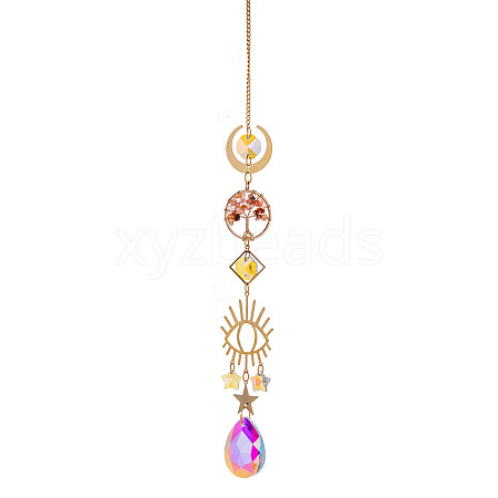 Glass Teardrop Hanging Suncatcher Prism Ornament PW-WG88031-03-1