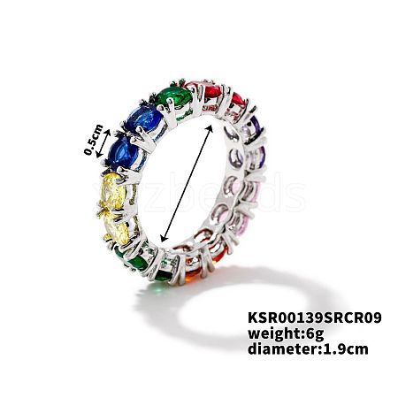 Fashionable European and American Style Brass Rhinestone Ring for Unisex YJ2734-8-1