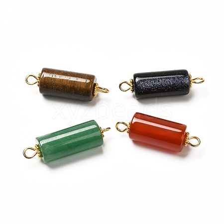 Natural & Synthetic Mixed Gemstone Link Connectors PALLOY-JF00889-1