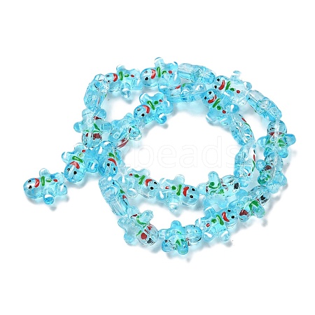 Christmas Handmade Lampwork Beads Strands LAMP-M021-02H-1