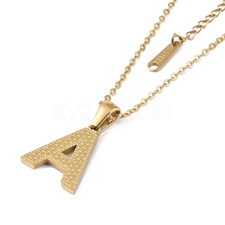 Ion Plating(IP) Ion Plating(IP) Initial Letter 304 Stainless Steel Pendant Necklaces NJEW-M199-01G-A-1