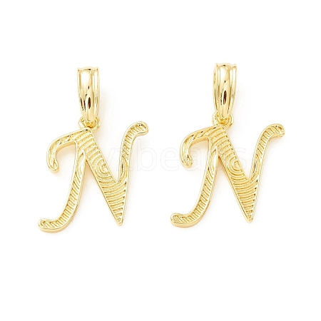 Rack Plating Eco-Friendly Brass Letter Pendants KK-K265-02G-N-1