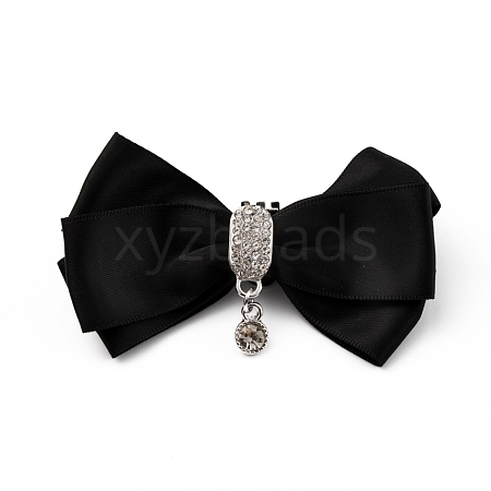 Detachable Polyester Bowknot Shoe Decoration AJEW-WH0235-76B-1