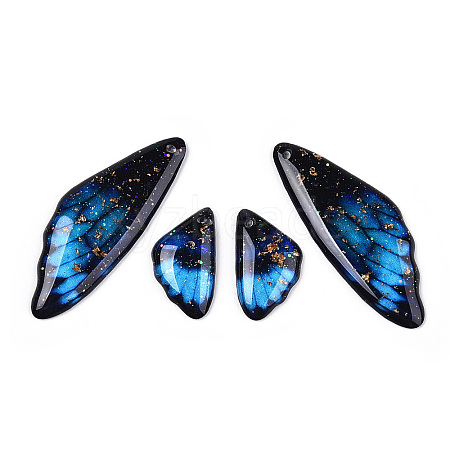 Transparent Resin Wing Earrings Pendants FIND-TAC0006-59B-1