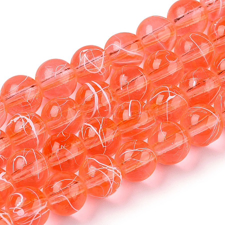 Drawbench Transparent Glass Beads Strands GLAD-Q012-8mm-08-1