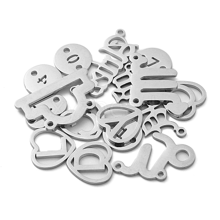 15Pcs Titanium Steel Pendants STAS-CJ0002-19-1