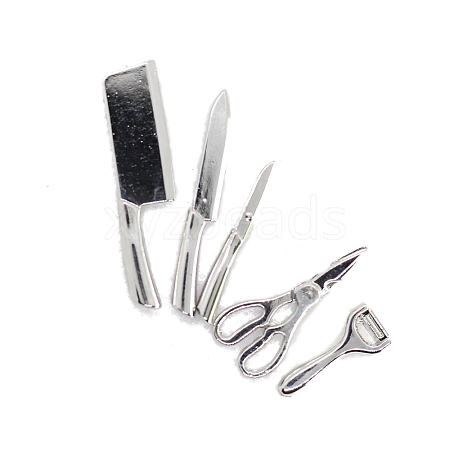 Miniature Realistic Mini Alloy Kitchen Utensils Knife Sets PW-WGF8F07-01-1