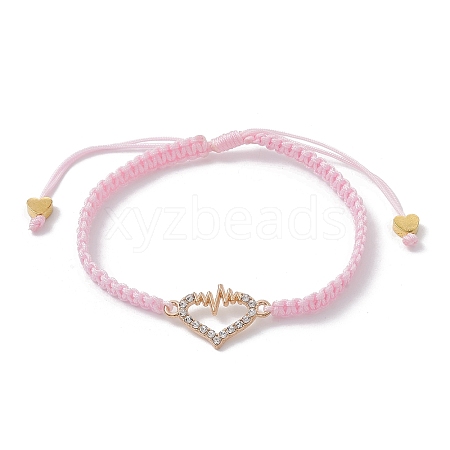 Alloy Rhinestone Heart Link Bracelet BJEW-JB10002-01-1