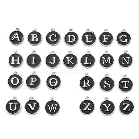 Initial Letter A~Z Alphabet Enamel Charms ENAM-YW0002-01-05P-1