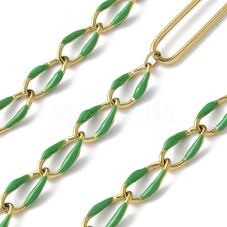 304 Stainless Steel Enamel Figaro Chains CHS-U003-02G-13-1