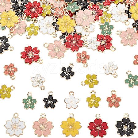 Olycraft 60Pcs 10 Style Alloy Enamel Pendants ENAM-OC0001-05-1