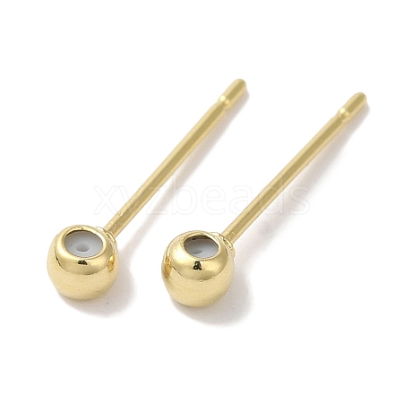 Brass Studs Earrings Finding KK-K383-04A-G-1