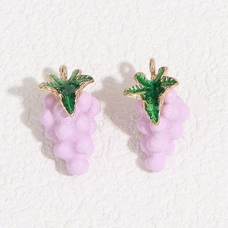 Fruit Alloy Enamel Pendants ENAM-P264-02G-G04-1