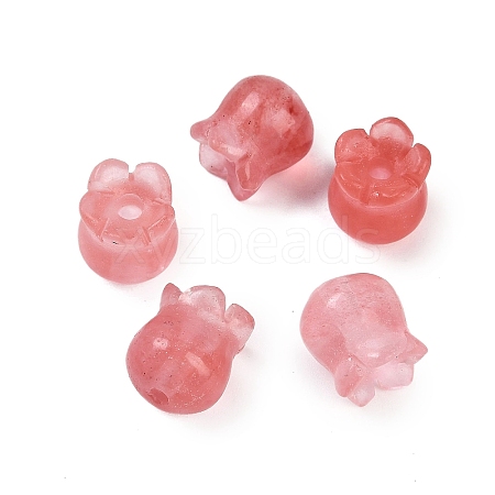 Cherry Quartz Glass Beads G-Z065-09-1