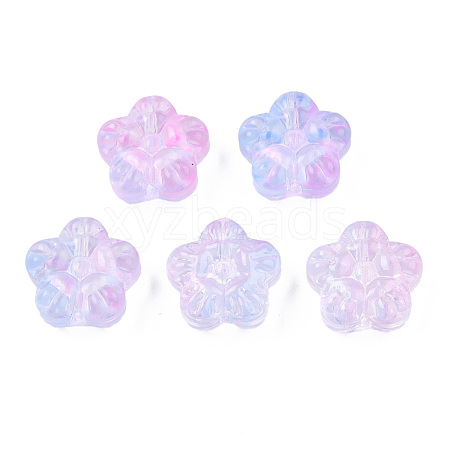 Transparent Spray Painted Glass Beads GLAA-N035-029-G02-1