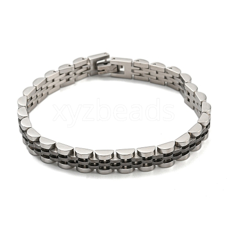 Ion Plating(IP) 304 Stainless Steel Thick Link Chain Bracelet BJEW-G649-09B-C-1