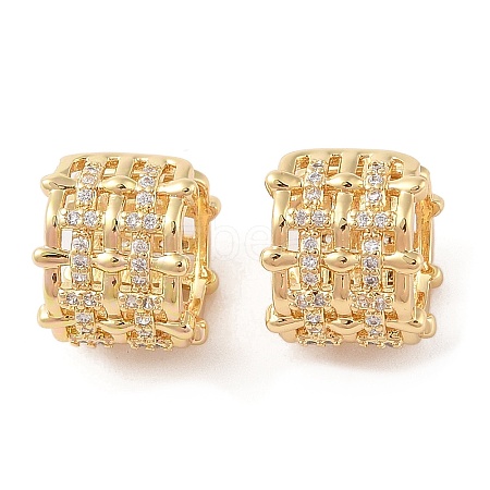 Rack Plating Brass Micro Pave Clear Cubic Zirconia Cuff Earrings for Women EJEW-G394-02G-1