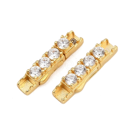 925 Sterling Silver Micro Pave Clear Cubic Zirconia Bayonet Clasps STER-C016-01B-G-1