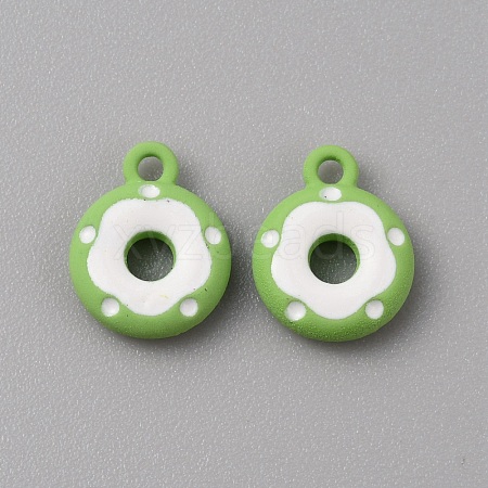 Frosted Painted Colored Alloy Pendants FIND-TAC0010-82A-1