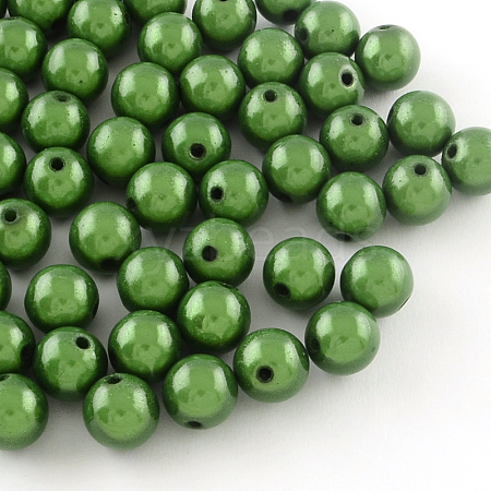 Spray Painted Acrylic Beads MACR-Q154-8mm-010-1