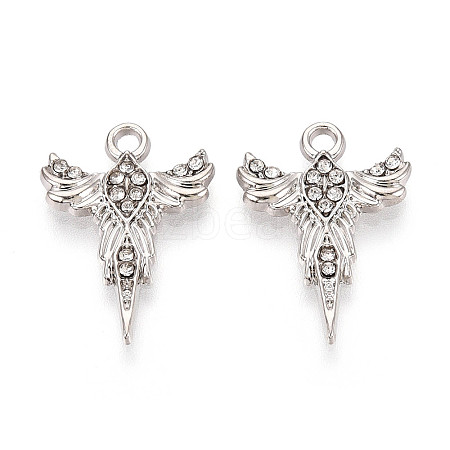 Alloy Rhinestone Pendants FIND-N008-18P-1
