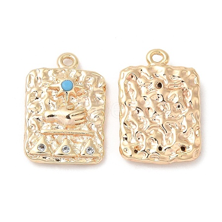 Brass Micro Pave Cubic Zirconia Pendants KK-C028-47G-1