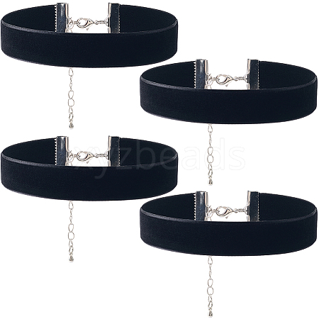 4Pcs Velvet Ribbon Choker Necklaces NJEW-SC0001-70A-1