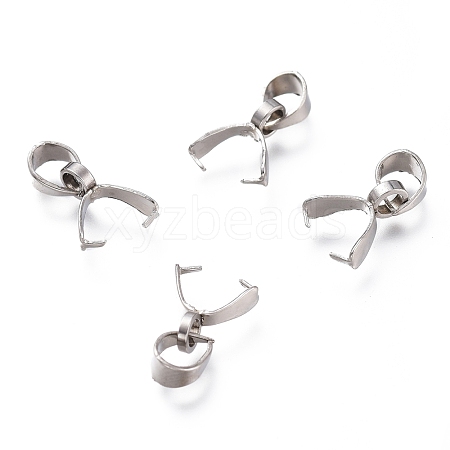 Tarnish Resistant 201 Stainless Steel Pendant Pinch Bails STAS-H380-18P-1