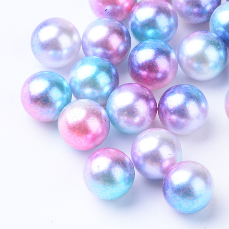 Rainbow Acrylic Imitation Pearl Beads OACR-R065-3mm-A02-1