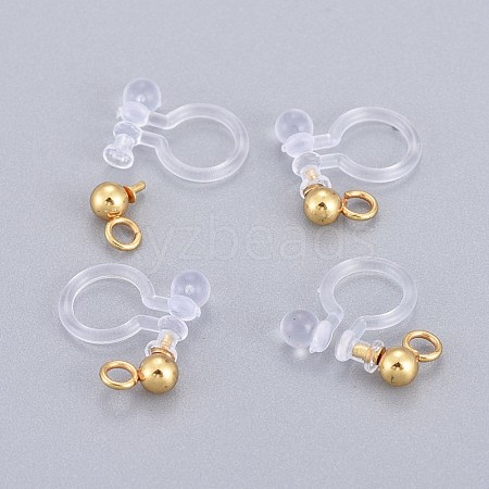 304 Stainless Steel Clip-on Earring Component STAS-L238-081G-1