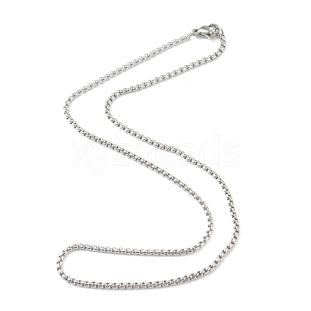 Non-Tarnish 304 Stainless Steel Box Chain Necklaces STAS-G244-80A-P-1