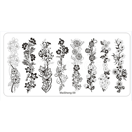 Stainless Steel Nail Art Stamping Plates MRMJ-S048-019-1