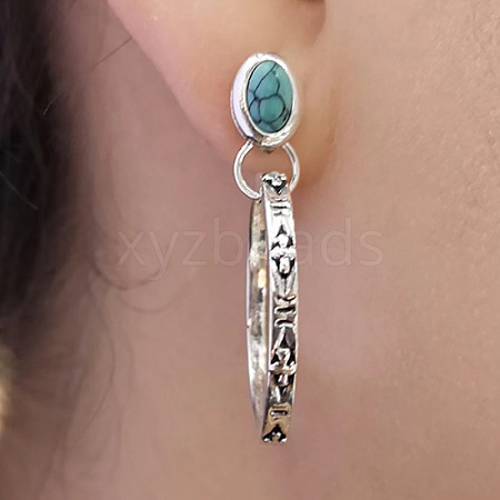 Bohemian Style Alloy Resin Dangle Stud Earrings FS-WG5E673-01-1