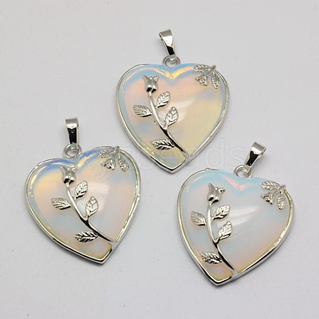 Heart Opalite Pendants GP356-5-1