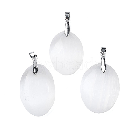 Natural Selenite Pendants G-M091-01C-1