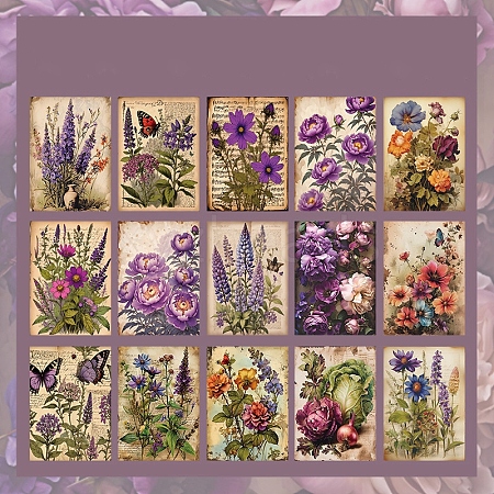 30Pcs 15 Styles Vintage Floral Scrapbook Paper Pads DIY-P083-A04-1