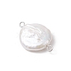 Natural Keshi Pearl Connector Charms PALLOY-JF04188-01-3