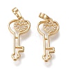 Brass Micro Pave Cubic Zirconia Pendants KK-K246-34G-1