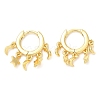 Rack Plating Brass Dangle Hoop Earrings EJEW-A103-01G-1